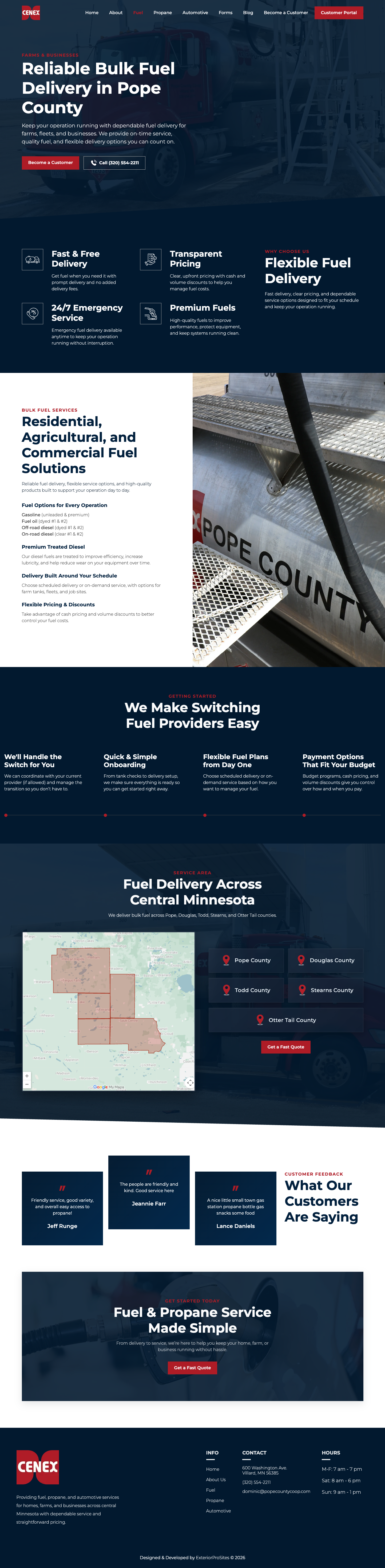 Cenex website fuel page preview