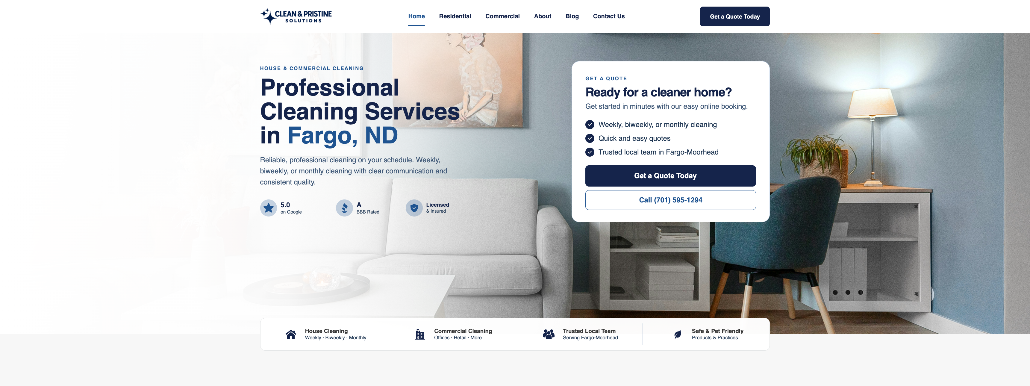 Clean & Pristine Solutions website preview